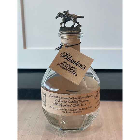 Blanton's Single Barrel Bourbon Whiskey EMPTY bottle with Stopper - Picture 1 of 11